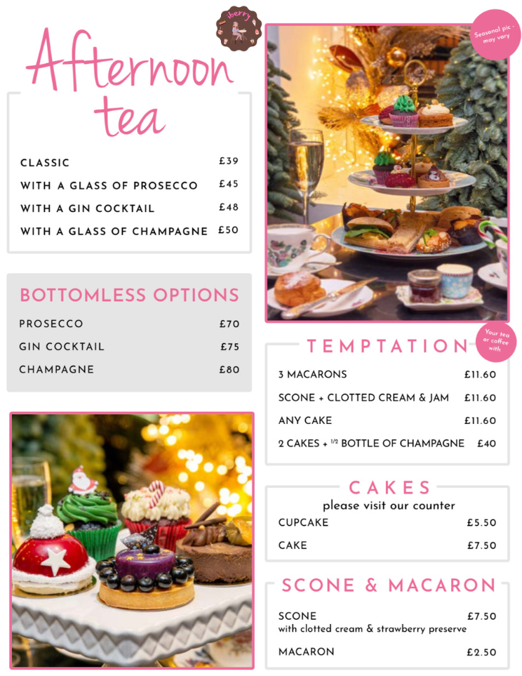 afternood tea menu